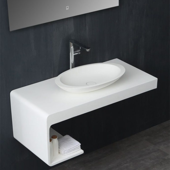 Koupelnový nábytek – set StoneArt LQ610-17 levé provedení bílý 100×40 matný