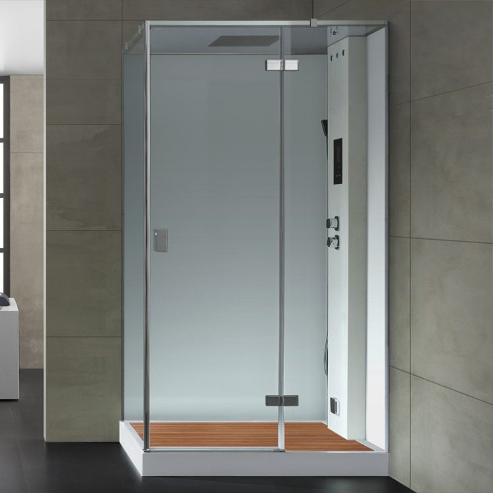 Parní sprchový box EAGO AWT LD207F15 s sprchovou vaničkou bílý 120×90 pravé provedení