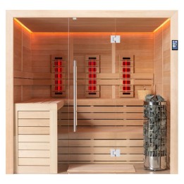 Finská sauna EAGO AWT E1612C-IR hemlock 180×160 9 kW Cilindro