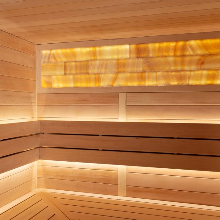 Finská sauna EAGO AWT B1622A hemlock 220×200 9 kW Virta Bi-O