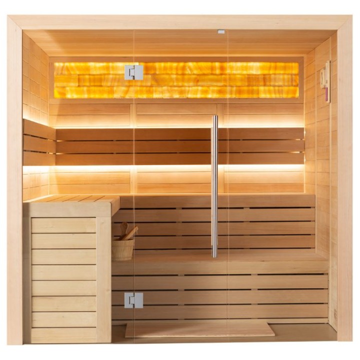 Finská sauna EAGO AWT E1622C hemlock 180×160 bez kamen