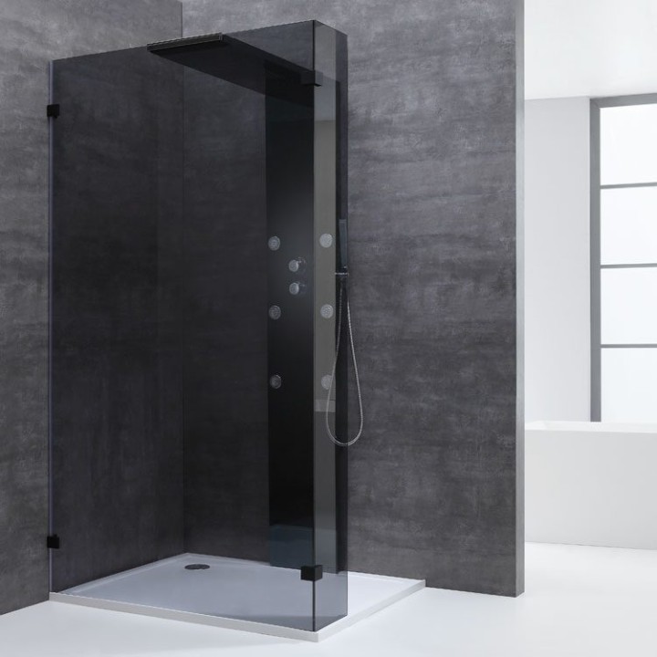Walk-in sprchová zástěna EAGO AWT LY1501-B černá 150×210