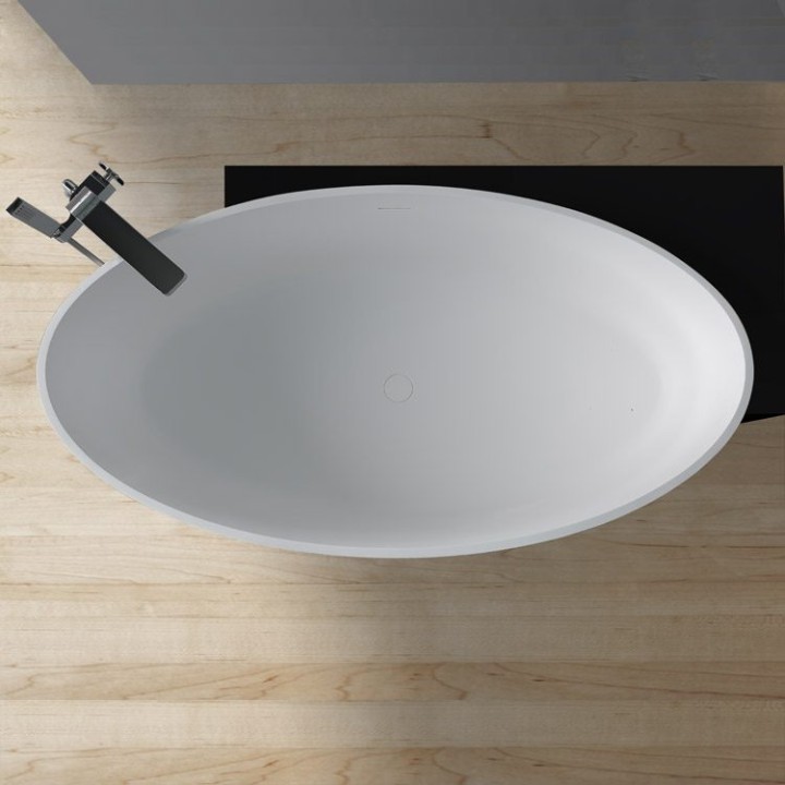 Volně stojící vana StoneArt BS-550 černobílá 170×93 matná