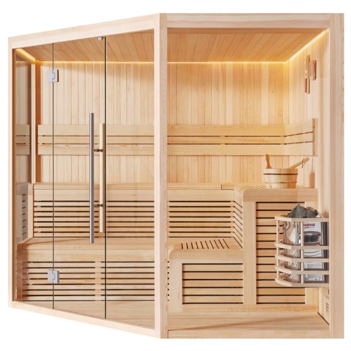 Finská sauna EAGO AWT E1806XL borovice 240×240 bez kamen