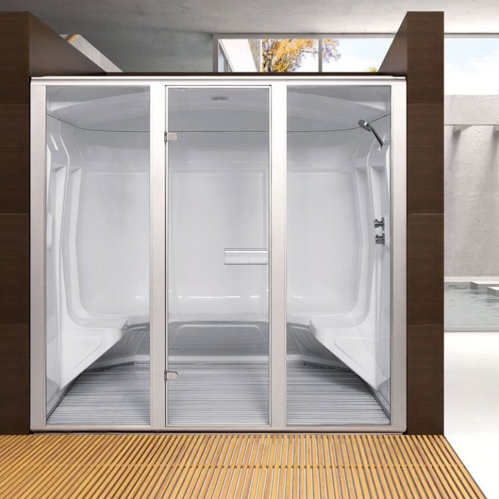 Parní sauna EAGO AWT S206B alu 220×191 10,8 kW Harvia
