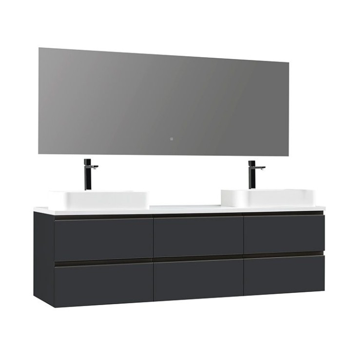 Koupelnový nábytek – set StoneArt Monte Carlo MC-1800pro-5 tmavě šedý 180×52