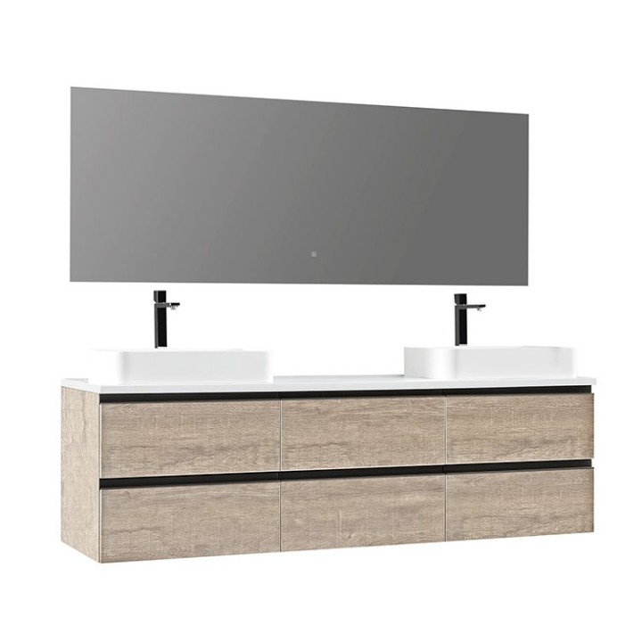 Koupelnový nábytek – set StoneArt Monte Carlo MC-1800pro-5 dubový světlý 180×52