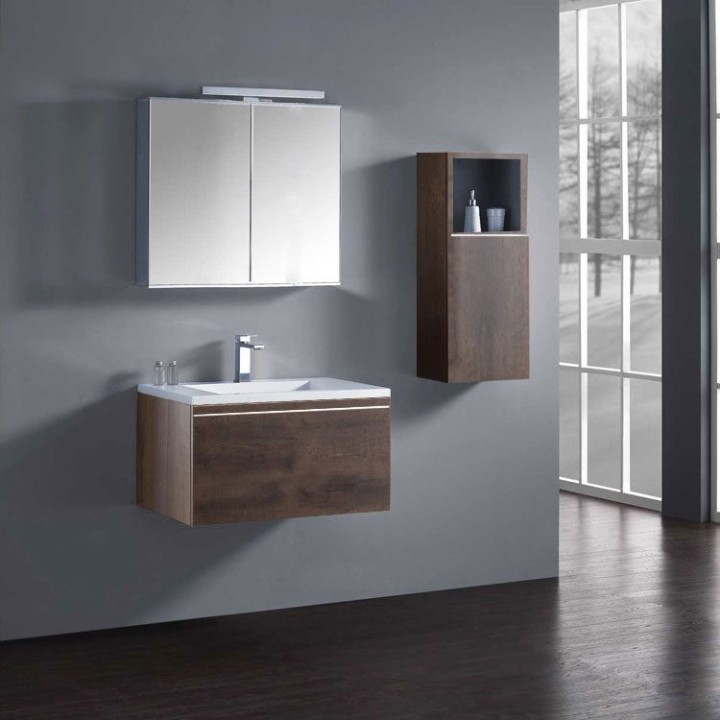 Koupelnový nábytek – set StoneArt Milano ME-0800-1 dubový tmavý 80×45