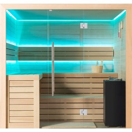 Finská sauna EAGO AWT B1612A hemlock 220×200 9 kW EOS Bi-O Cubo