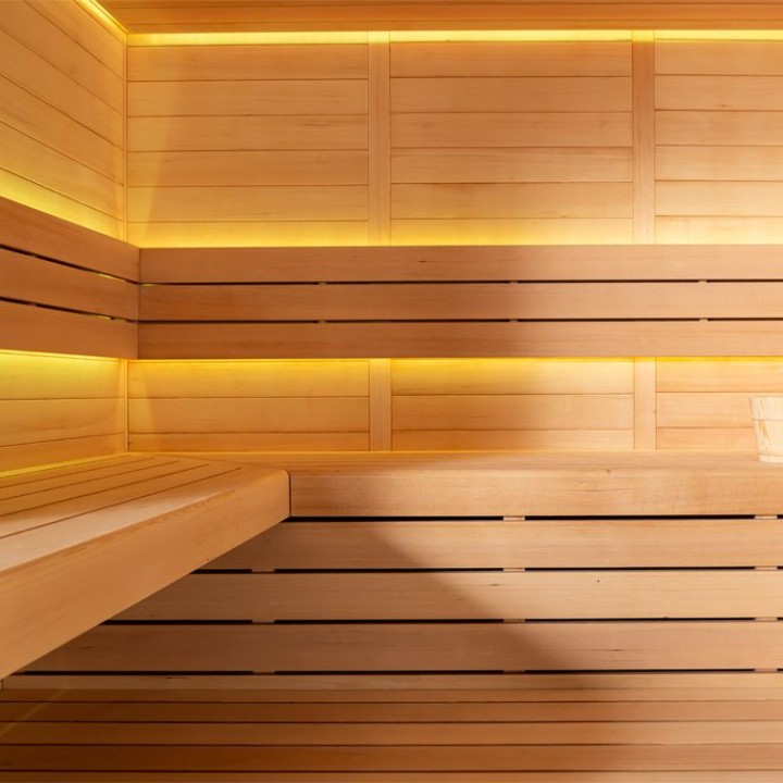 Finská sauna EAGO AWT B1612A hemlock 220×200 9 kW EOS Bi-O Cubo