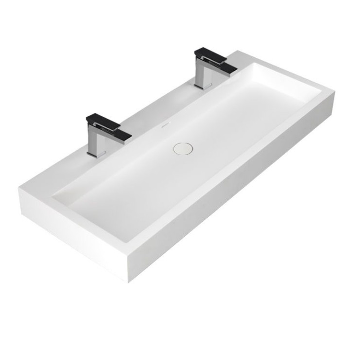 Umyvadlo StoneArt LP4512-1 z minerálního kamene bílé 120×48 matné