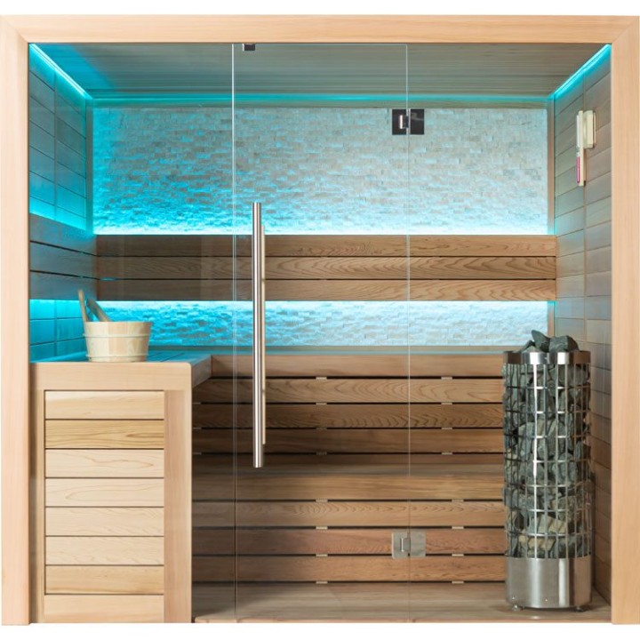 Finská sauna EAGO AWT E1602C červený cedr 180×160 9 kW Cilindro