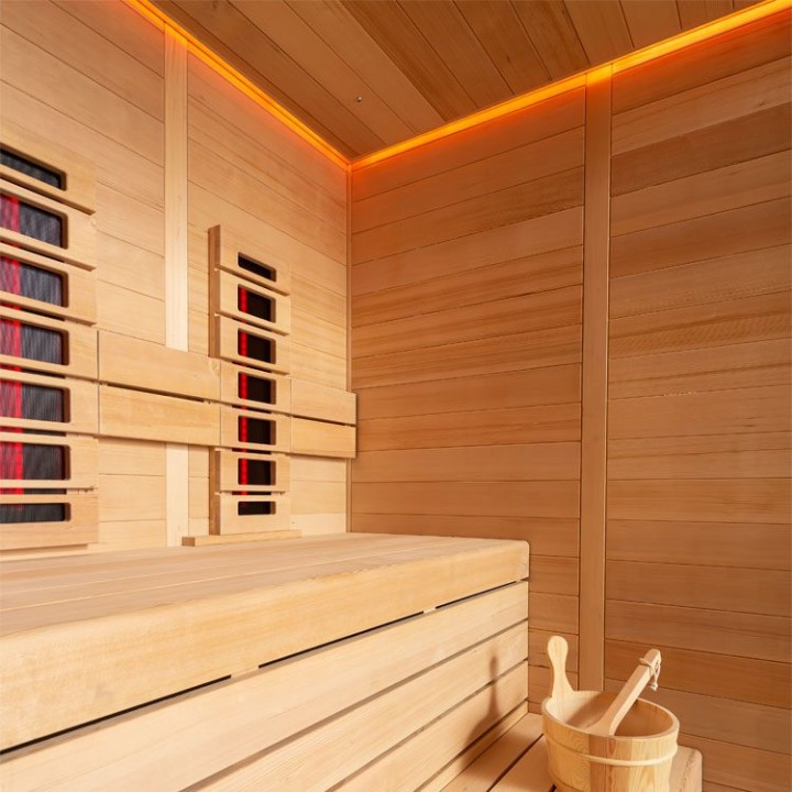 Finská sauna EAGO AWT E1614A-IR hemlock 200×160 bez kamen