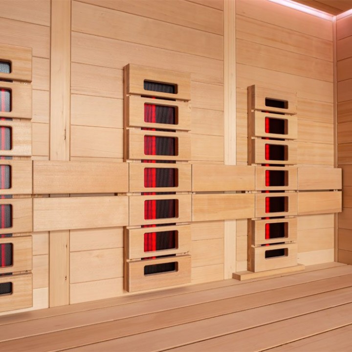 Finská sauna EAGO AWT E1614B-IR hemlock 180×150 bez kamen