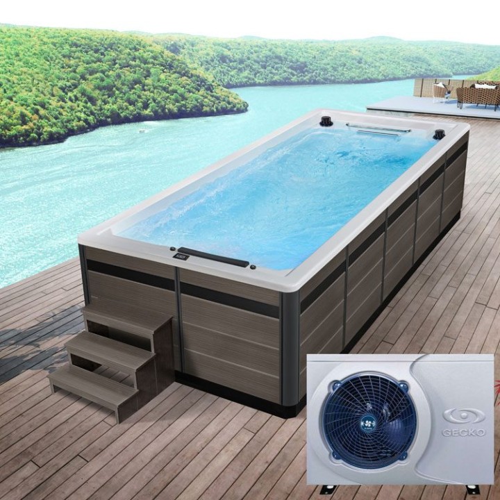 Swim SPA EAGO AWT Innovation 550 s tepelným čerpadlem bílý 550×230 šedý