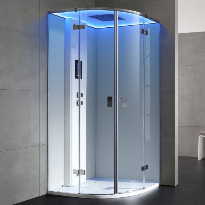 Parní sprchový box EAGO AWT LD210F15 bílý 90×90