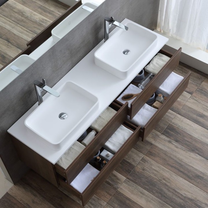 Koupelnový nábytek – set StoneArt Brugge BU-1601pro-5 tmavě šedý 160×50