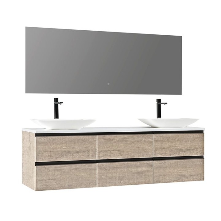 Koupelnový nábytek – set StoneArt Monte Carlo MC-1800pro-1 dubový světlý 180×52