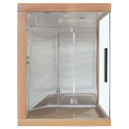 Parní sauna EAGO AWT W200A červený cedr 165×135 levé provedení