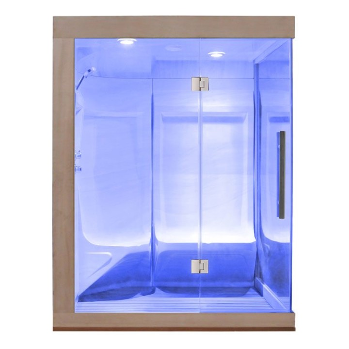 Parní sauna EAGO AWT W200A červený cedr 165×135 levé provedení