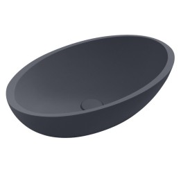 Umyvadlo StoneArt LC153 z minerálního kamene betonově šedé 60×35 matné