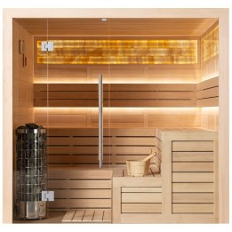 Finská sauna EAGO AWT E1623A hemlock 220×200 9 kW Cilindro