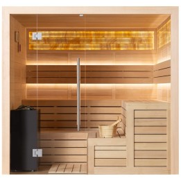 Finská sauna EAGO AWT E1623XL hemlock 240×200 10,8 kW Virta