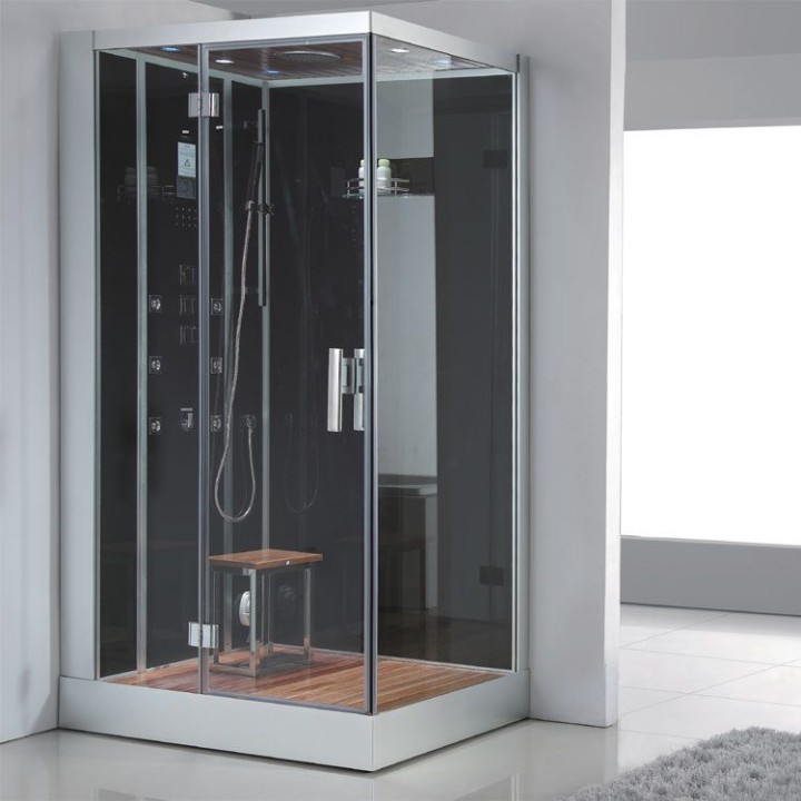 Parní sprchový box EAGO AWT DZ959F8 černý 120×90 levé provedení