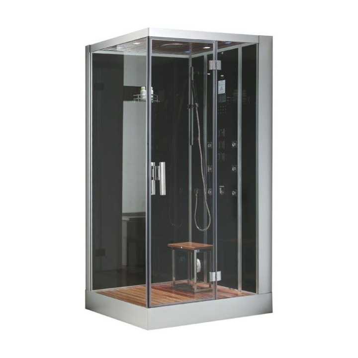 Parní sprchový box EAGO AWT DZ959F8 černý 120×90 pravé provedení