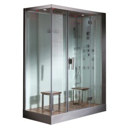 Parní sprchový box EAGO AWT DZ961F8 bílý 150×90 pravé provedení