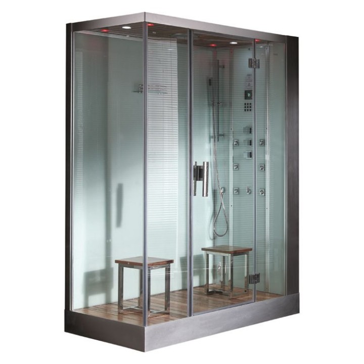 Parní sprchový box EAGO AWT DZ961F8 bílý 150×90 pravé provedení