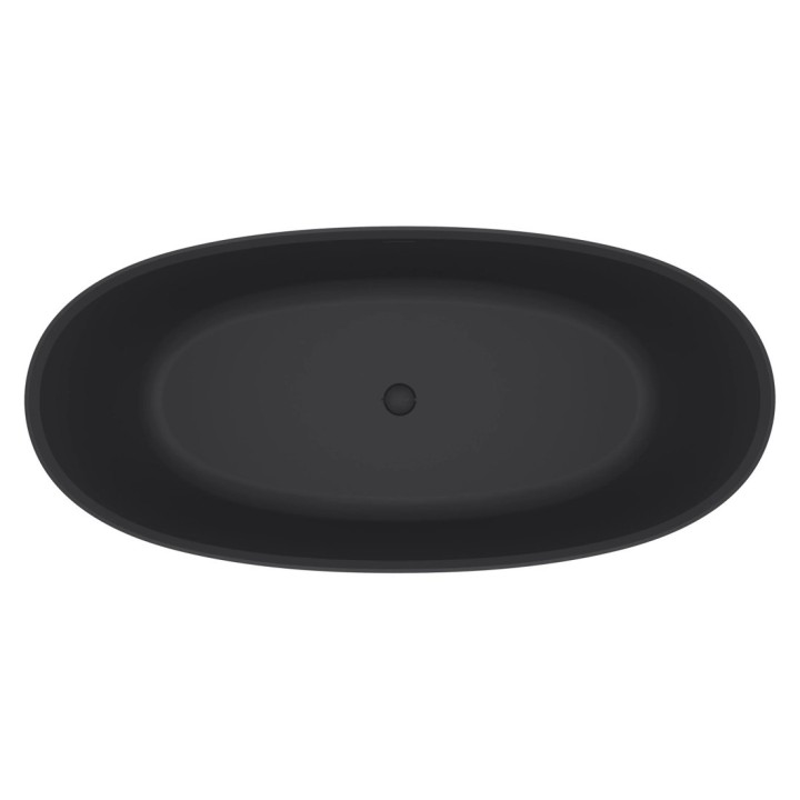 Sarezzo volně stojící vana | 170×80 cm solid surface matná černá