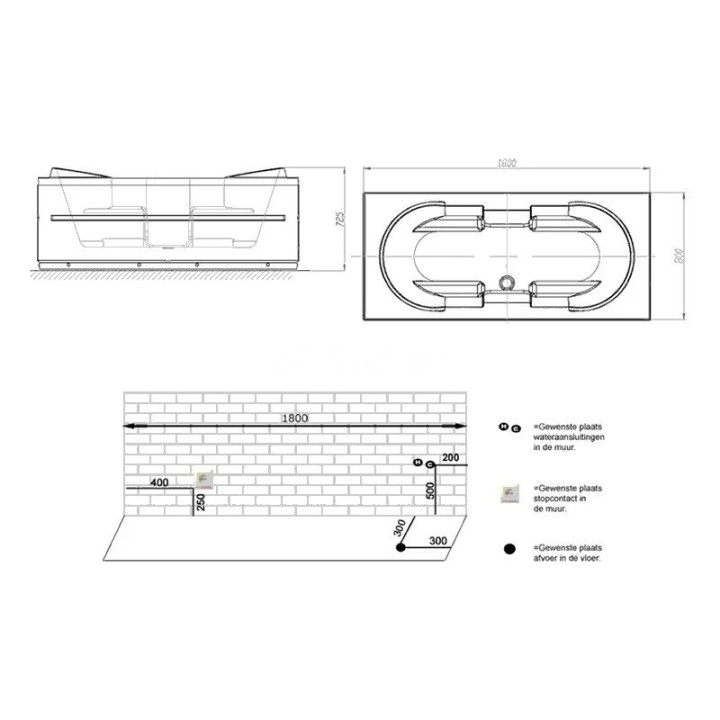 Vířivá vana Nordic Gold | pro 2 osoby 180×80 cm vodní a vzduchová masáž