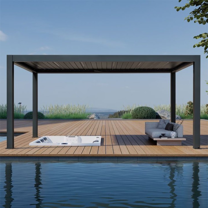 Pergola EAGO AWT P8-3C extreme antracit 3×5 m elektrická