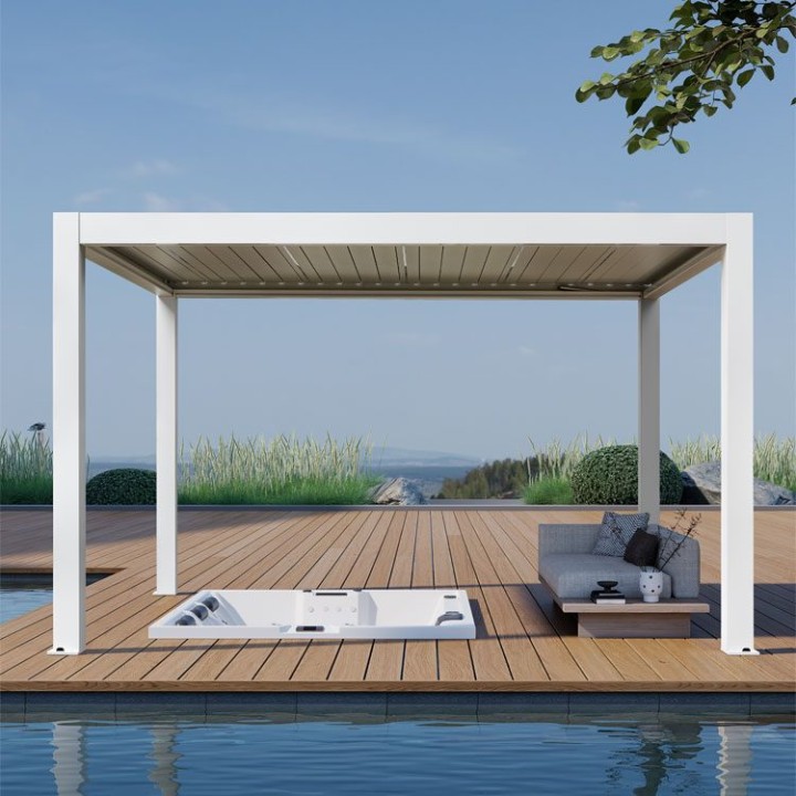 Pergola EAGO AWT P8-3B extreme bílá 3×4 m elektrická