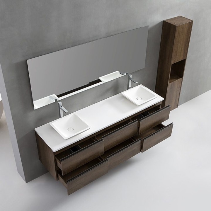 Koupelnová skříňka StoneArt Monte Carlo MC-1800pro-2 dubová tmavá 180×