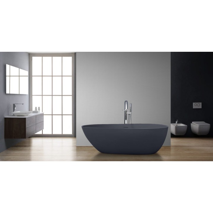 Volně stojící vana StoneArt BS-505 betonově šedá 171×85 matná