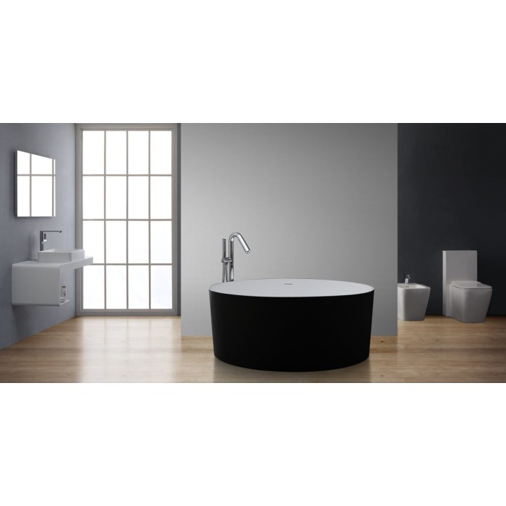 Volně stojící vana StoneArt BS-507 černobílá 150×150 matná