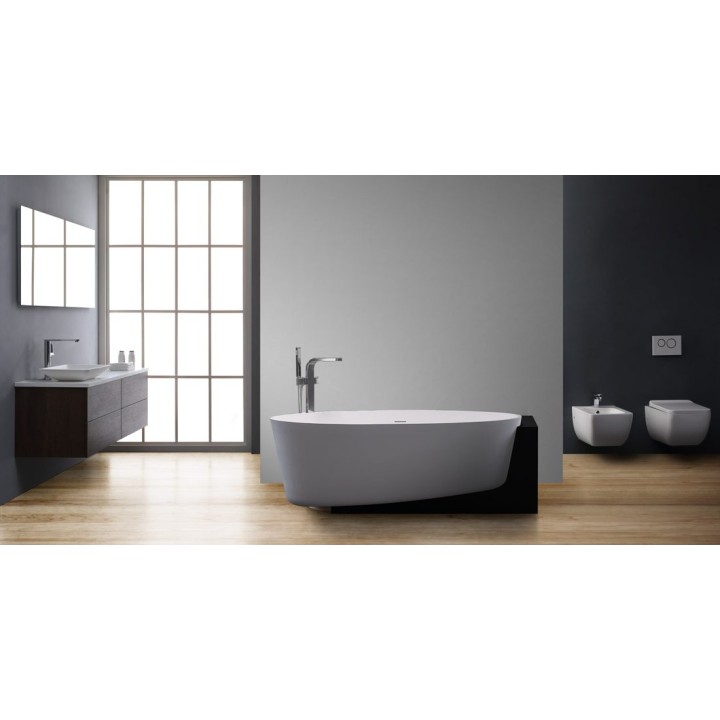 Volně stojící vana StoneArt BS-550 černobílá 170×93 matná