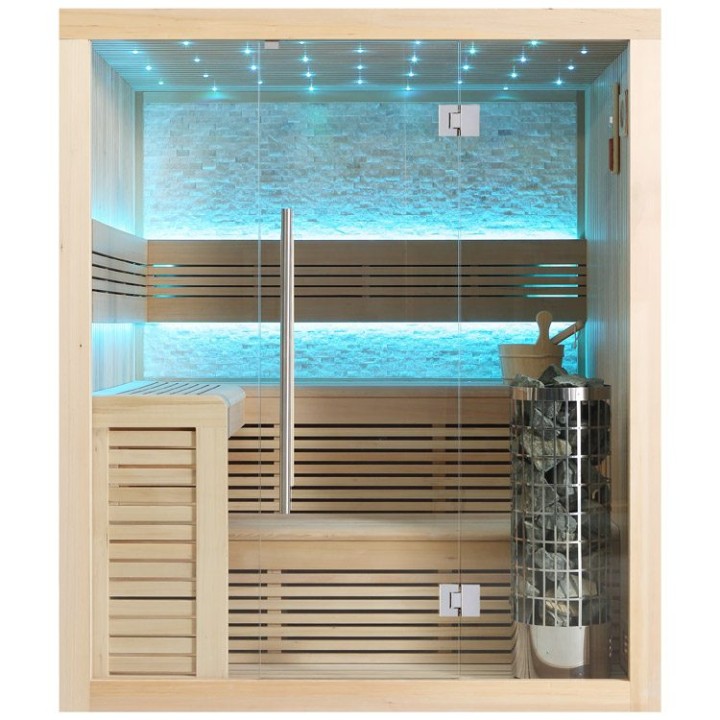 Finská sauna EAGO AWT E1102C hemlock 180×150 9 kW Cilindro