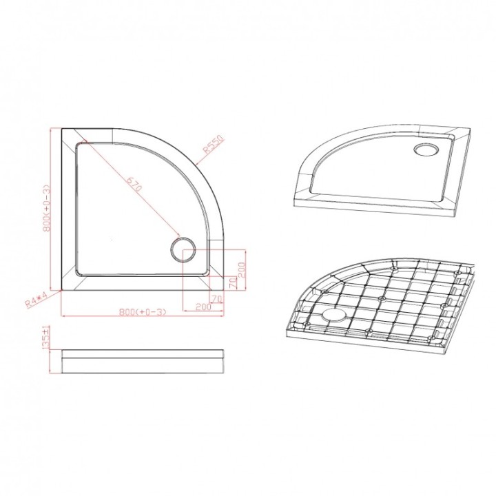 Sprchová vanička Mocoori 90x90
