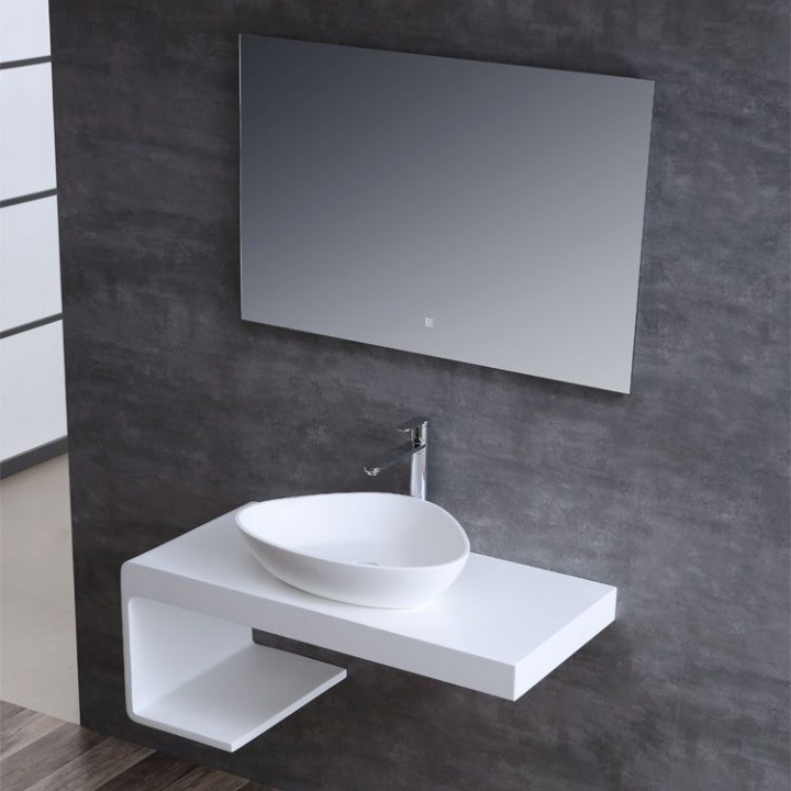 Umyvadlo StoneArt LC154 z minerálního kamene bílé 56×43 matné