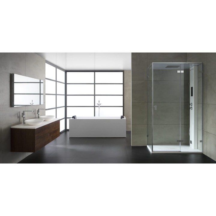 Parní sprchový box EAGO AWT LD107F15 bílý lesklý 120×90 pravé proveden