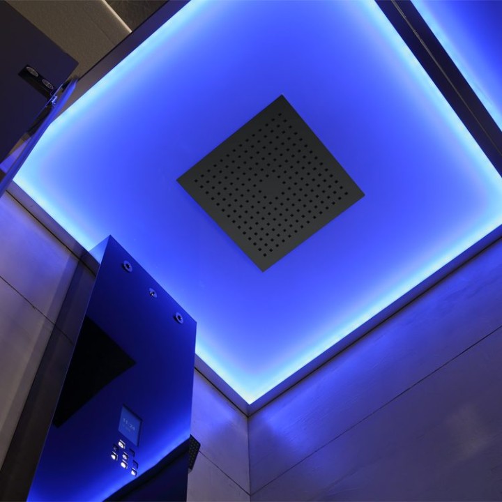 Parní sprchový box EAGO AWT LD108F15 černý 90×90 levé provedení