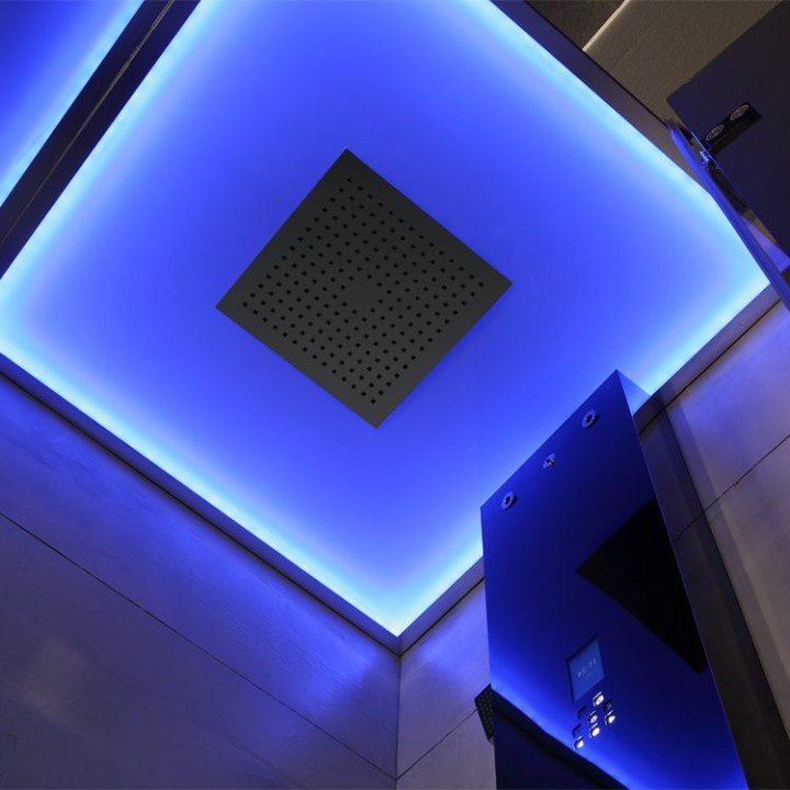 Parní sprchový box EAGO AWT LD108F15 černý 90×90 pravé provedení
