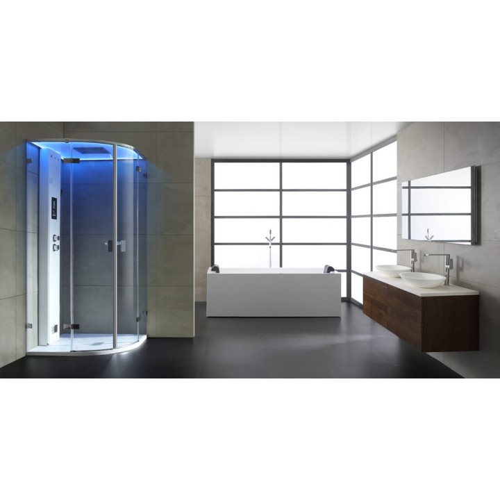 Parní sprchový box EAGO AWT LD110F15 bílý matný 90×90
