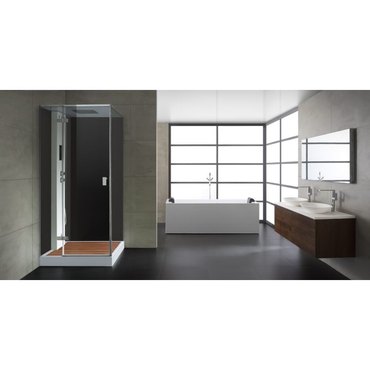 Parní sprchový box EAGO AWT LD206F15 s sprchovou vaničkou černý 100×10