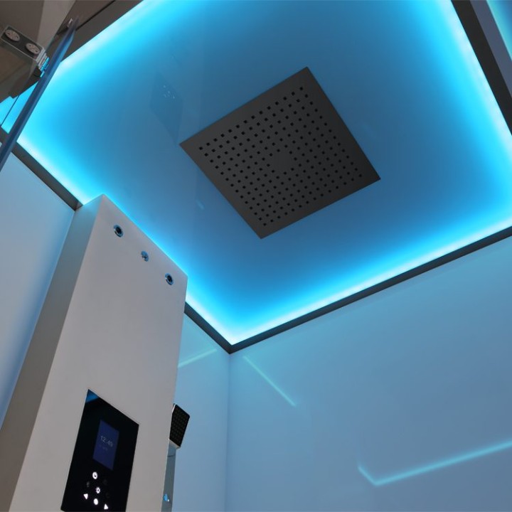Parní sprchový box EAGO AWT LD207F15 bílý 120×90 levé provedení