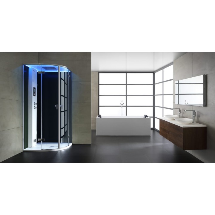 Parní sprchový box EAGO AWT LD209F15 černý 100×100