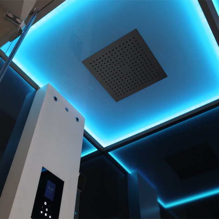Parní sprchový box EAGO AWT LD210F15 černý 90×90
